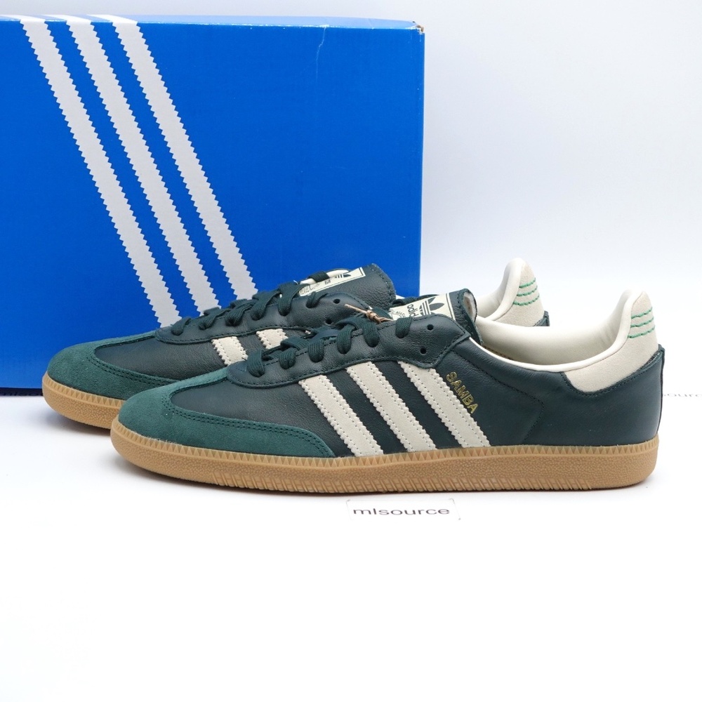 NEW Size 11 Men's adidas Originals Samba OG Leather Sneakers ID1483 Shadow Green